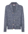 Brunello Cucinelli V-necked Cardigan Wool Shawl Lapels In Gray