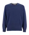 Brunello Cucinelli Virgin Wool-cashmere Crew Neck Jumper In Blue