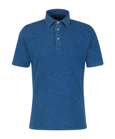Brunello Cucinelli Mélange-effect Polo Shirt In Blue