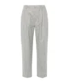 Brunello Cucinelli High-waisted Tailored Trousers With Pleated Front In Gray
