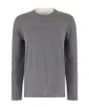 Brunello Cucinelli Silk Blend Crew Neck Sweater In Gray