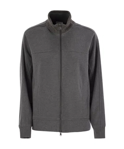 BRUNELLO CUCINELLI BRUNELLO CUCINELLI HIGH-NECK ZIPPED SWEATSHIRT
