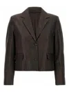 Brunello Cucinelli Blazer Nappa Monile Blazer And Suits Brown In Brown
