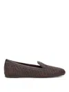 Brunello Cucinelli Raffia Braided Ballet Flats In Dark Brown