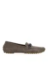 Brunello Cucinelli Buckle Loafers With Studded Sole And Suede Upper In Brown