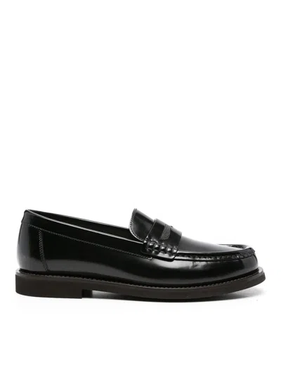 Brunello Cucinelli Moccasins With Chain Jewelry Detail In Black