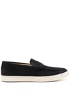 Brunello Cucinelli Suede Moccasin-style Sneakers With Diamond Cut Mask In Multi
