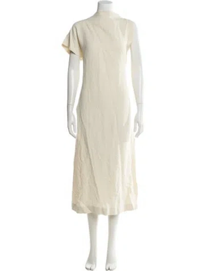 Pre-owned Brunello Cucinelli Mock Neck Long Dress W/ Tags In Neutral