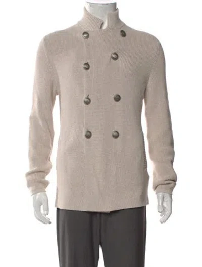 Pre-owned Brunello Cucinelli Mock Neck Long Sleeve Cardigan In Neutral