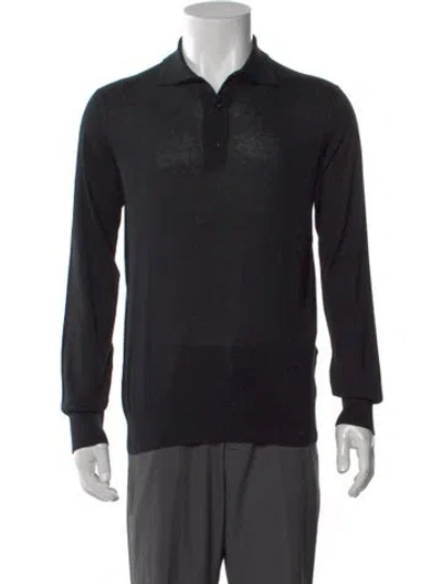 Pre-owned Brunello Cucinelli Mock Neck Long Sleeve Polo Sweater In Black