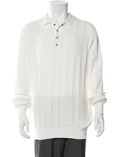 Pre-owned Brunello Cucinelli Mock Neck Long Sleeve Polo Sweater W/ Tags In Neutral