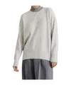 Brunello Cucinelli Mock Neck Long Sleeved Knitted Jumper In Gray