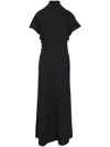 Brunello Cucinelli Couture Jersey Draped Midi Dress In Black