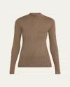 Brunello Cucinelli Mock-neck Metallic Cashmere Rib Sweater