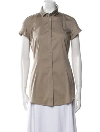 Pre-owned Brunello Cucinelli Mock Neck Mini Dress In Gray