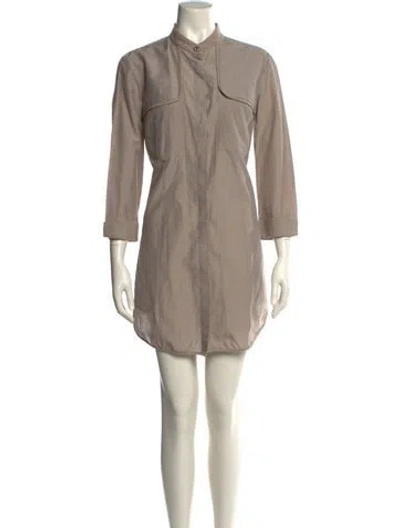 Pre-owned Brunello Cucinelli Mock Neck Mini Dress In Neutral