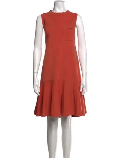 Pre-owned Brunello Cucinelli Mock Neck Mini Dress In Red