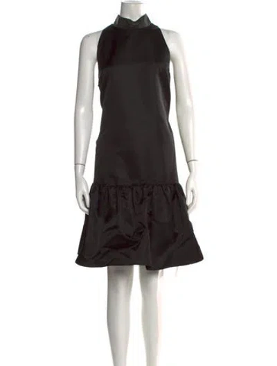 Pre-owned Brunello Cucinelli Mock Neck Mini Dress W/ Tags In Black