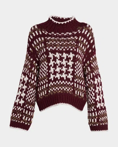 BRUNELLO CUCINELLI MOCK-NECK NORDIC CASHMERE SWEATER