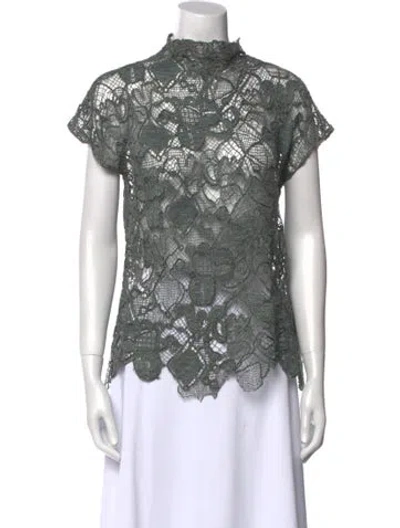 Pre-owned Brunello Cucinelli Mock Neck Short Sleeve Blouse