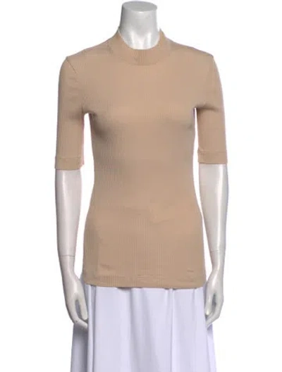 Pre-owned Brunello Cucinelli Mock Neck Short Sleeve T-shirt In Neutral