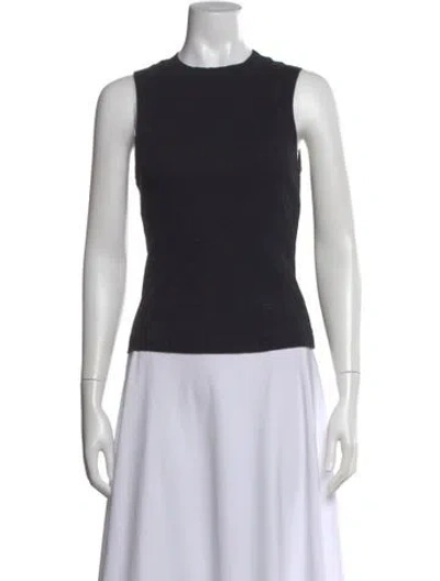 Pre-owned Brunello Cucinelli Mock Neck Sleeveless Top In Black