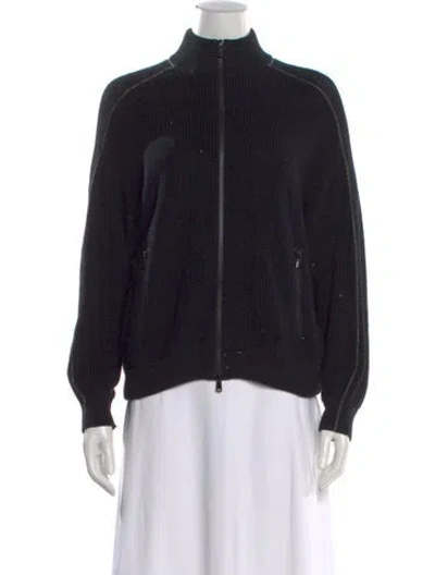 Pre-owned Brunello Cucinelli Mock Neck Sweater In Black