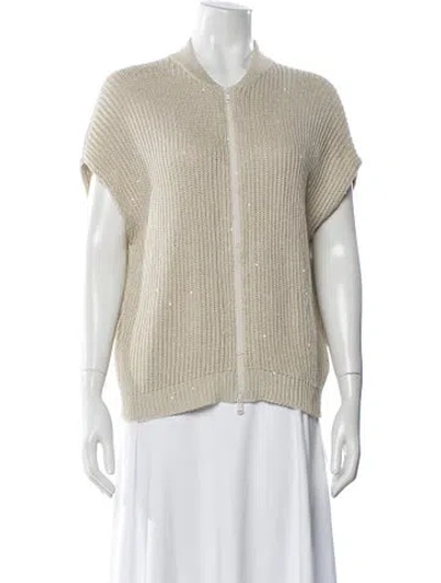 Pre-owned Brunello Cucinelli Mock Neck Sweater In Neutral