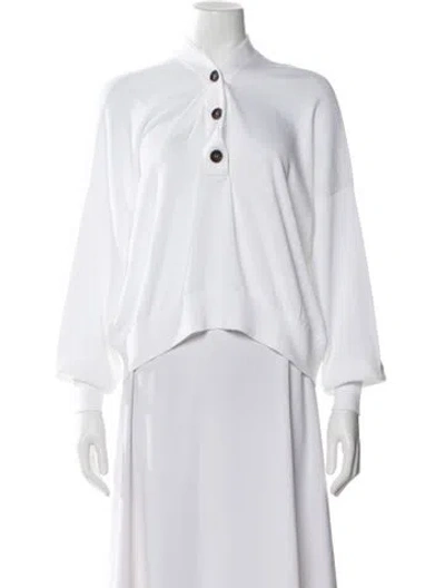Pre-owned Brunello Cucinelli Mock Neck Sweater W/ Tags In White