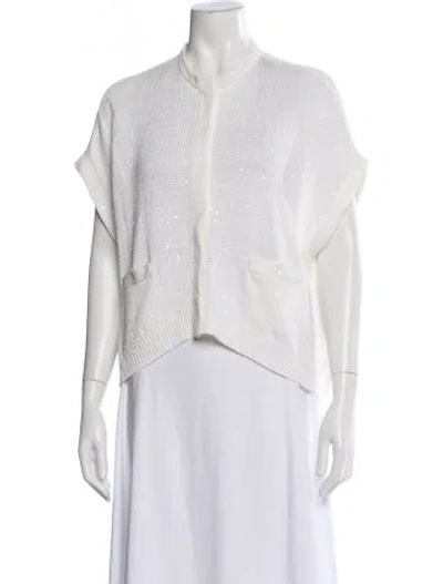 Pre-owned Brunello Cucinelli Mock Neck Sweater In White