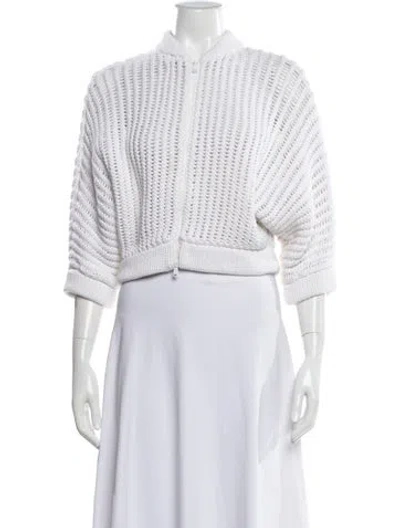 Pre-owned Brunello Cucinelli Mock Neck Sweater In White