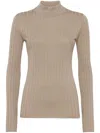 Brunello Cucinelli Cashmere Blend Glitter Crewneck Sweater In Brown