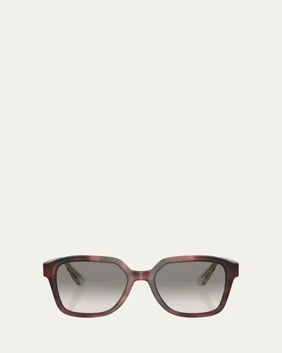 Brunello Cucinelli Modern Acetate Square Sunglasses In Havana