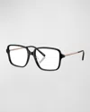 Brunello Cucinelli Modern Mixed-media Square Glasses In Black