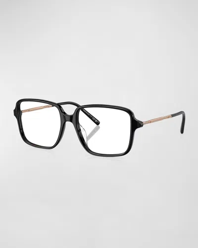 Brunello Cucinelli Modern Mixed-media Square Glasses In Black