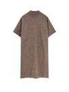 Brunello Cucinelli Women Mohair And Virgin Wool Dress With Sequins In Brown