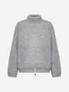Brunello Cucinelli Mock Neck Knitted Jumper In Light Grey