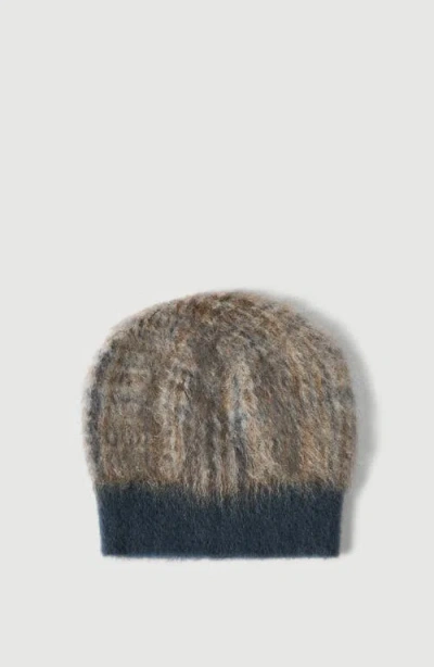 Brunello Cucinelli Mohair And Would Prince Of Wales Double Knit Beanie In Red