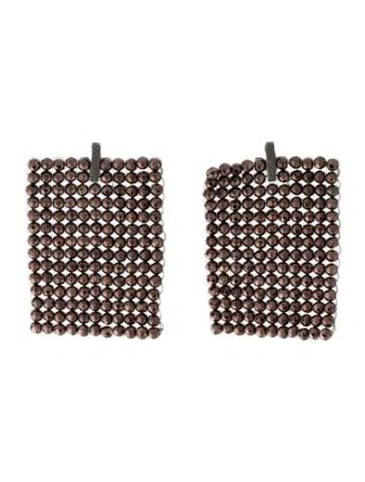 Pre-owned Brunello Cucinelli Mohair Beaded Drop Earrings In Multi