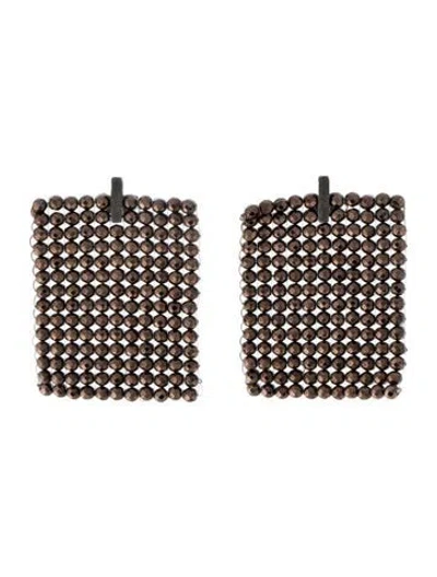 Pre-owned Brunello Cucinelli Mohair Beaded Drop Earrings In Multi
