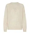 Brunello Cucinelli Mohair-blend Argyle Embroidery Sweater In Neutrals
