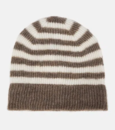 Brunello Cucinelli Mohair-blend Beanie In Grey