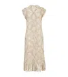 Brunello Cucinelli Mohair-blend Embellished Midi Dress In Neutral