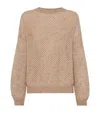Brunello Cucinelli Mohair-blend Mesh Sweater In Brown