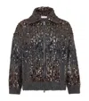 Brunello Cucinelli Mohair-blend Sequin-embellished Cardigan In Gray