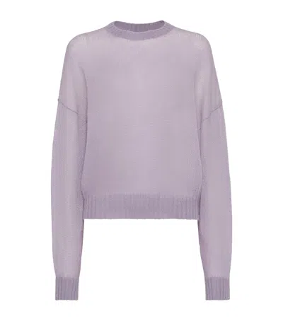 Brunello Cucinelli Wool Mohair Women's Sweater In Purple