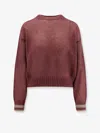 Brunello Cucinelli Mohair Blend Sweater With Lurex Profiles In Brown