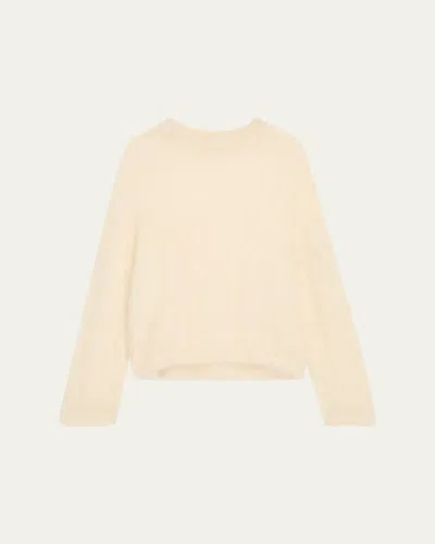 Brunello Cucinelli Mohair Cozy Candy Floss Knit Crewneck Sweater