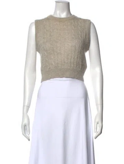 Pre-owned Brunello Cucinelli Mohair Crew Neck Sweater In Neutral