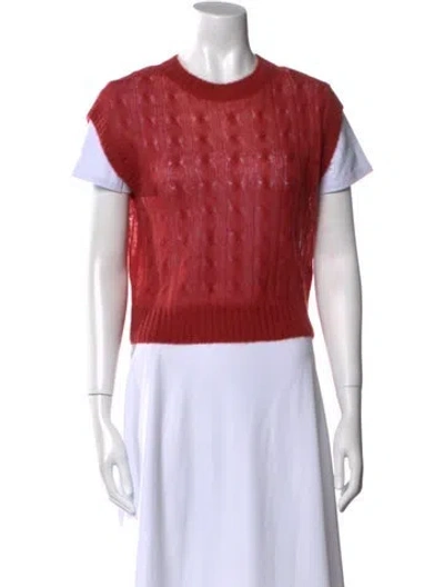 Pre-owned Brunello Cucinelli Mohair Crew Neck Sweater In Red